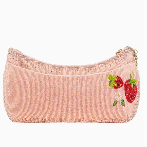 COPY - Strawberry Fields Beaded Strawberries On Pink Crossbody - Picture 7 of 7
